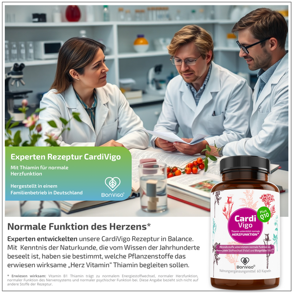 CardiVigo Experten-Rezeptur mit Weißdorn, Rohkakao und schwarzem Knoblauch
