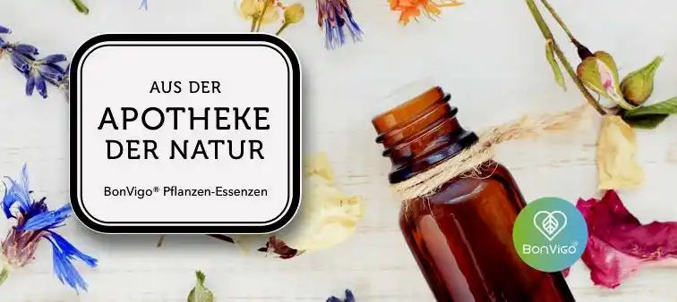 Bernsteinfarbene Glasflasche mit Schnur.