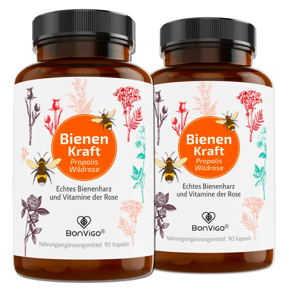 Bienenkraft Propolis Kapseln plus Vitamine der Rose - BonVigo® Natürlich Gesund