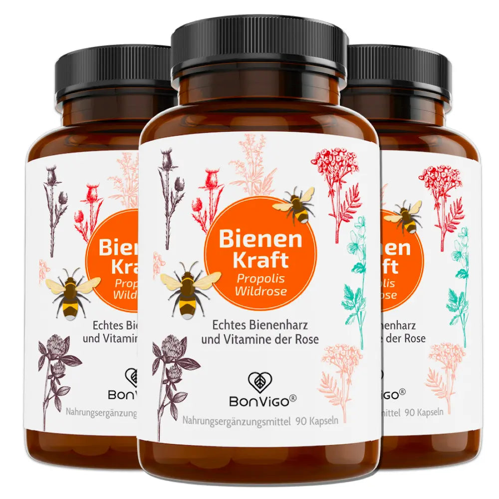 Bienenkraft Propolis Kapseln plus Vitamine der Rose - BonVigo® Natürlich Gesund