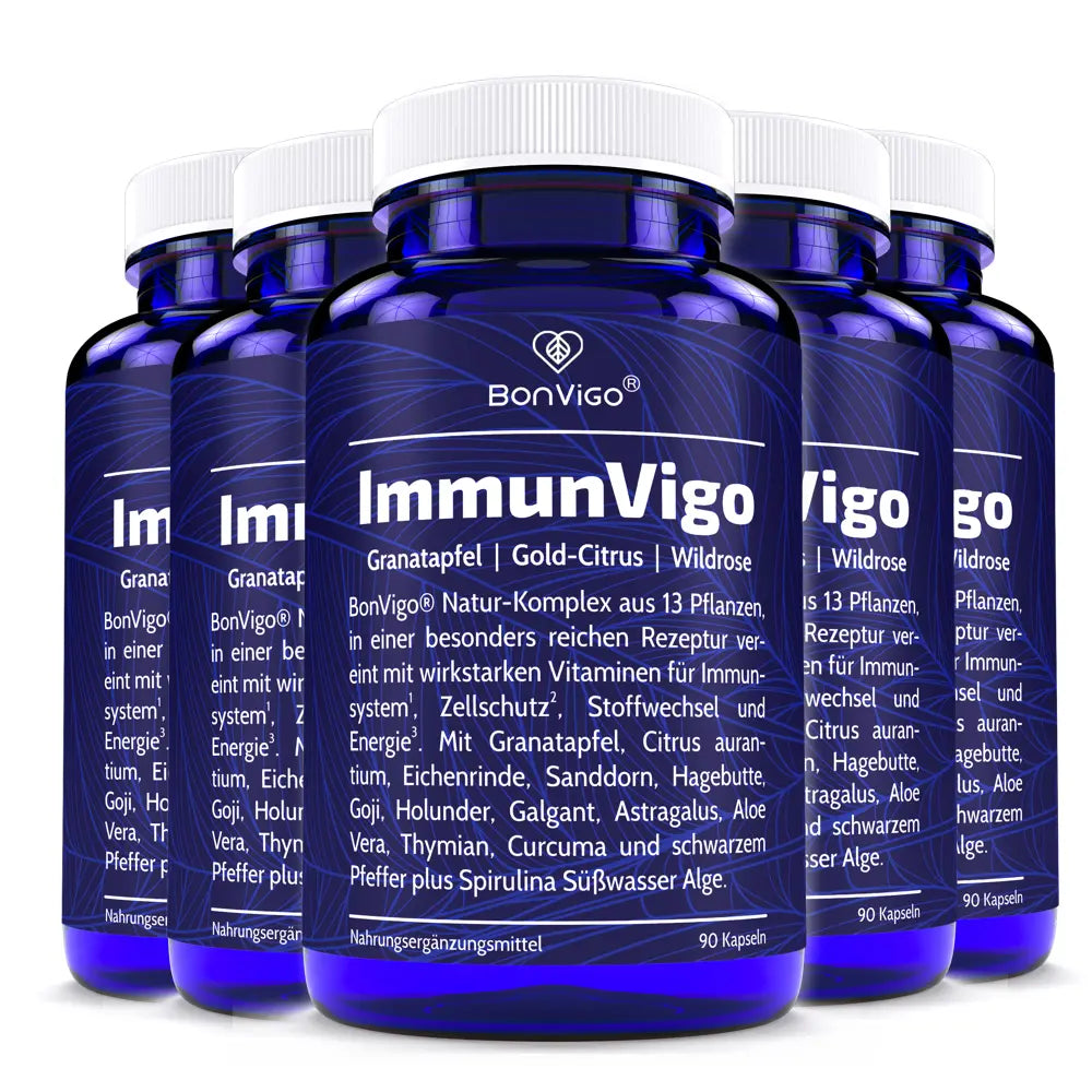 ImmunVigo 13-Pflanzen-Konzentrat mit Immun Booster 5 Dosen 450 Kapseln