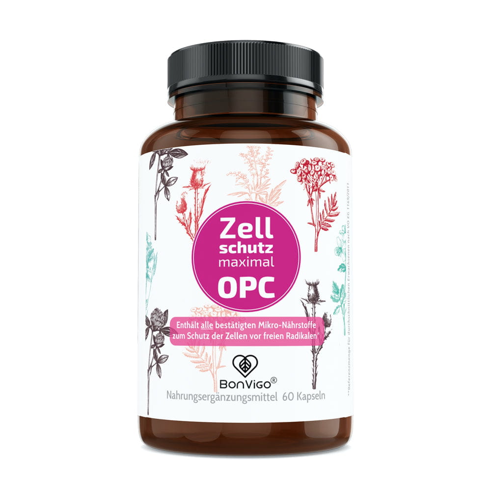 OPC Zellschutz maximal - Traubenkerne, Pinien, Cranberry - BonVigo® Natürlich Gesund