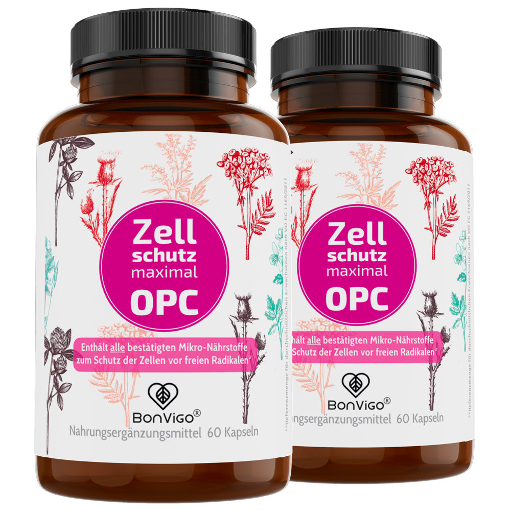 OPC Zellschutz maximal - Traubenkerne, Pinien, Cranberry - BonVigo® Natürlich Gesund