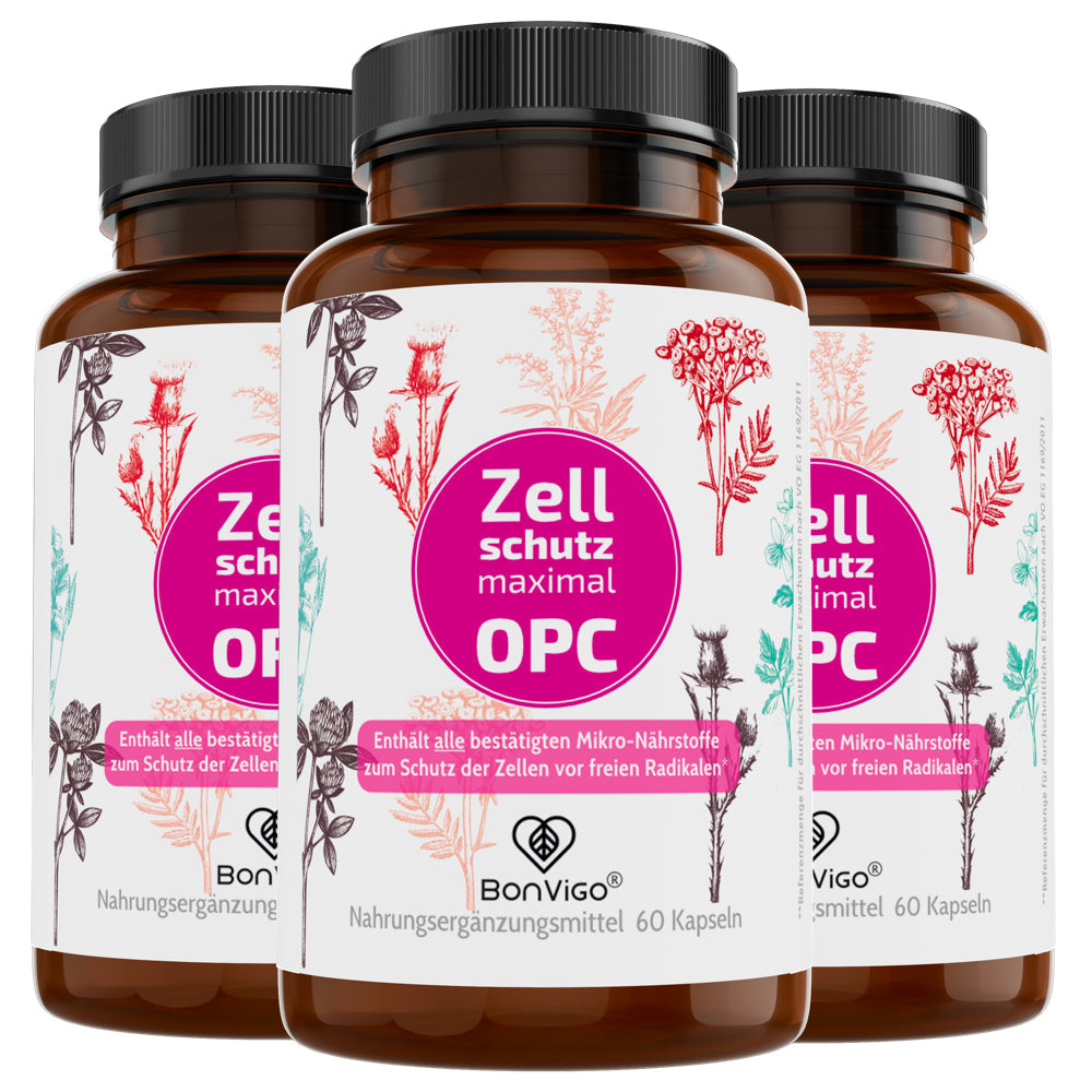 OPC Zellschutz maximal - Traubenkerne, Pinien, Cranberry - BonVigo® Natürlich Gesund