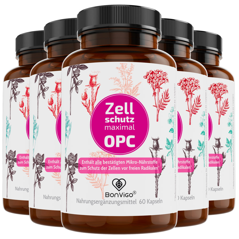 OPC Zellschutz maximal - Traubenkerne, Pinien, Cranberry - BonVigo® Natürlich Gesund
