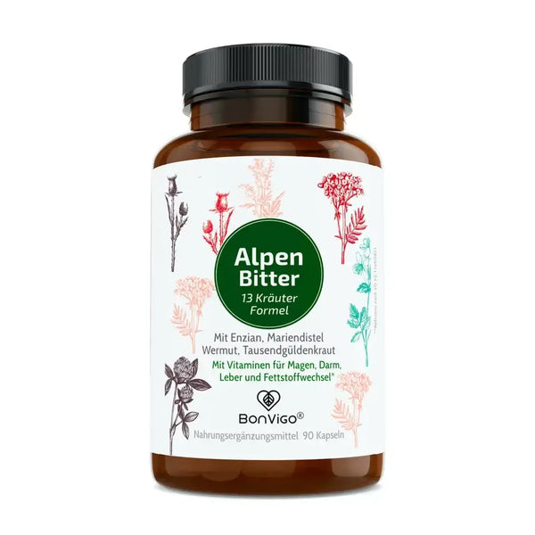 AlpenBitter plus Leber-Formel mit Cholin - 1 Dose 90 Kapseln